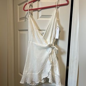 White wrap dress “if you can” red dress boutique